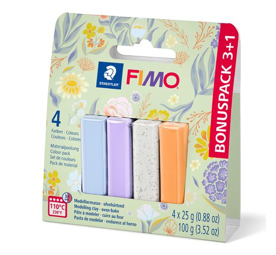 Assortiment FIMO soft « Pastell and Botanical », 4 couleurs