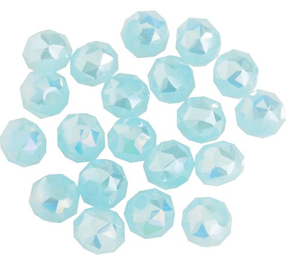 Perles toupies en verre ronde, 6 mm