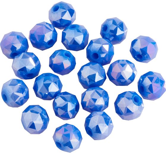 Perles toupies en verre ronde, 6 mm