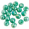 Perles toupies en verre ronde, 6 mm Mint intense AB
