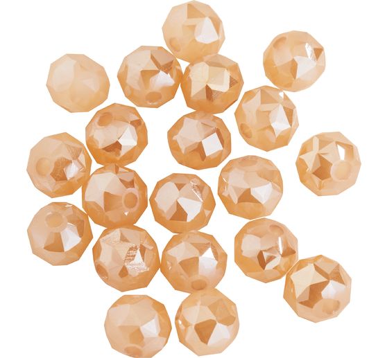Perles toupies en verre ronde, 6 mm