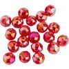 Perles toupies en verre ronde, 6 mm Rouge intense AB