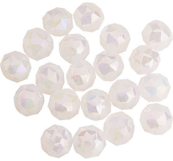 Perles toupies en verre ronde, 6 mm