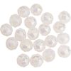 Perles toupies en verre ronde, 6 mm Blanc AB