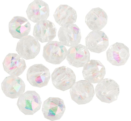 Perles toupies en verre ronde, 6 mm