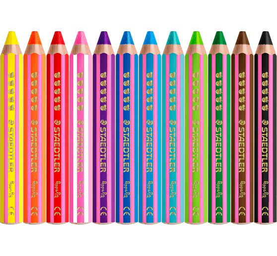 Crayons de couleur pour enfants Noris junior &laquo; Peppa Pig &raquo;, + 1 taille‑crayon