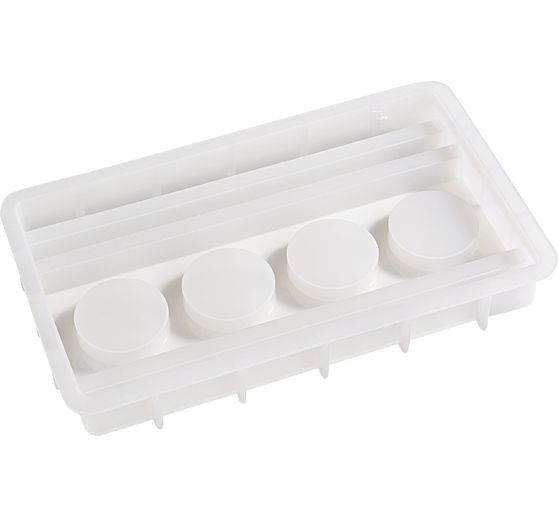 Moule en silicone VBS &laquo; Bougeoir pour bougie chauffe-plat - Rectangulaire &raquo; &agrave; bord embo&icirc;table