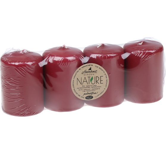 Bougies piliers &laquo; Nature &raquo;, lot de 4