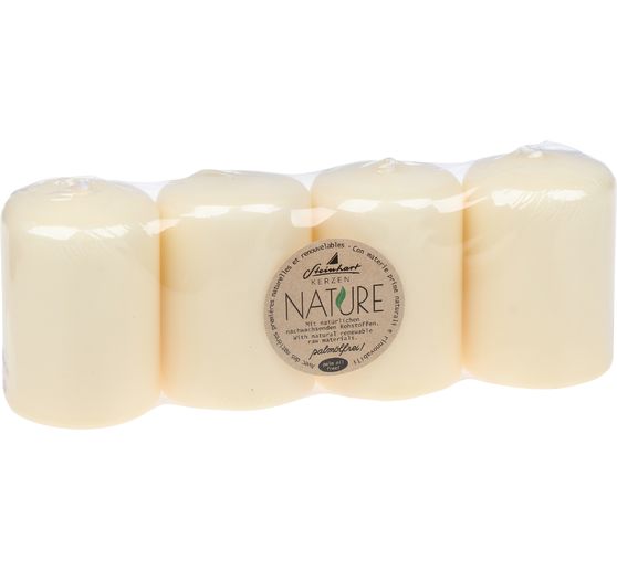 Bougies piliers &laquo; Nature &raquo;, lot de 4