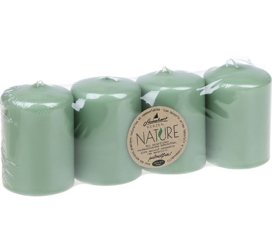 Bougies piliers &laquo; Nature &raquo;, lot de 4