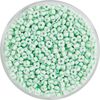 Perles rocailles, ray&eacute;es, 2,6 mm Vert/Blanc