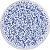 Perles rocailles, ray&eacute;es, 2,6 mm Bleu/Blanc