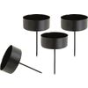 Supports &agrave; bougie chauffe-plat en m&eacute;tal Noir