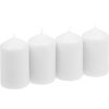 Stumpenkerzen, 4er-Pack Wei&szlig;