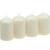 Stumpenkerzen, 4er-Pack Creme