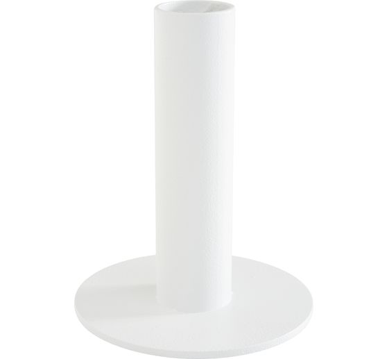 Bougeoir en m&eacute;tal pour bougie chandelle, Blanc