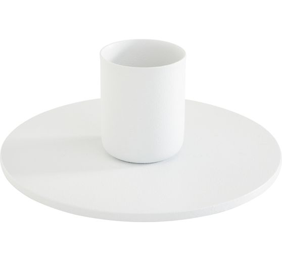 Bougeoir en m&eacute;tal pour bougie chandelle, Blanc