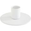 Bougeoir en m&eacute;tal pour bougie chandelle, Blanc Plat