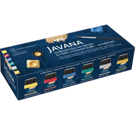 KREUL Javana Stoffmalfarben-Set "Grundfarben Metallic"