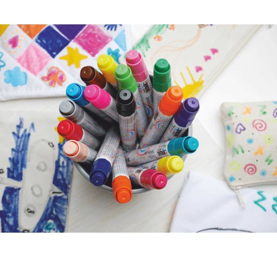 Feutres textiles medium KREUL « Junior », set de 18 