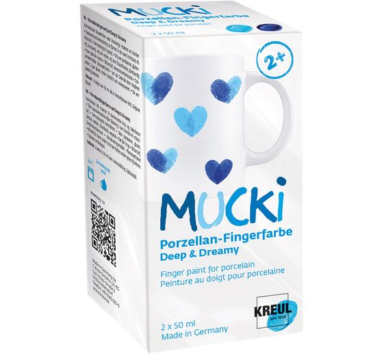 MUCKI porcelain finger paint set, 2 x 50 ml