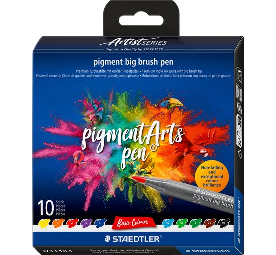STAEDTLER Pigment big brush pen "Pigment Arts", 10 Farben
