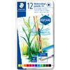 Crayons aquarellables STAEDTLER &laquo; Design Journey &raquo; dans un &eacute;tui en m&eacute;tal 12 couleurs