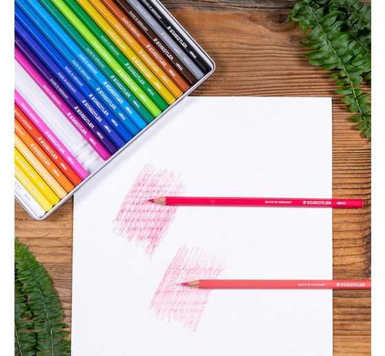 Crayons aquarellables STAEDTLER &laquo; Design Journey &raquo; dans un &eacute;tui en m&eacute;tal