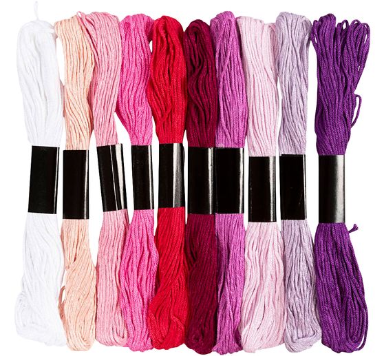 Stickgarn Sortiment, 1 mm, 10 Farben &agrave; 8 m