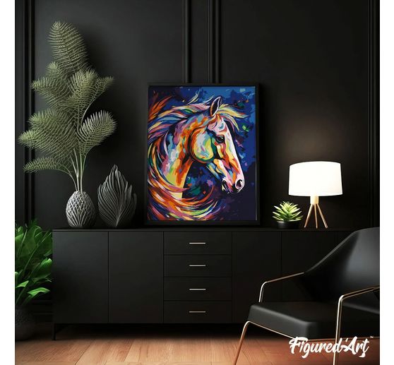 Peinture par num&eacute;ros sur ch&acirc;ssis entoil&eacute;, 40 x 50 cm