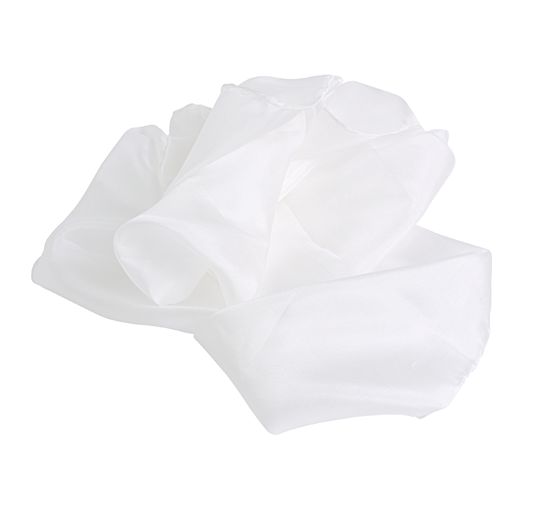 Foulard en soie P06, blanc, 45 x 45 cm