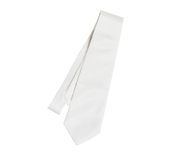 Cravate en soie P09, blanche, 9,5 x 140 cm