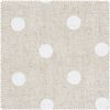 Motif fabric linen look "Big dots" White