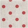 Motif fabric linen look "Big dots" Red
