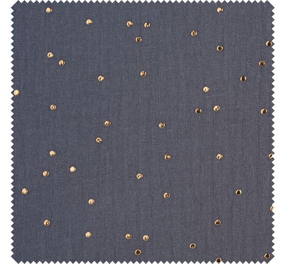 Musselin Baumwoll-Stoff "Goldene Punkte"