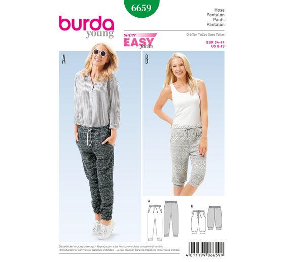 Patron Burda « Pantalon de jogging », n° 6659