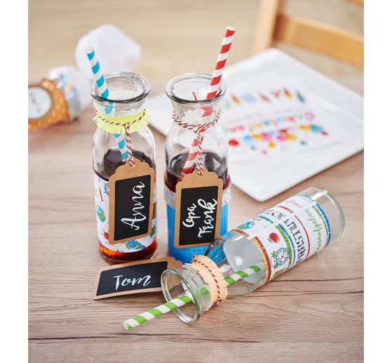 VBS Glasflaschen "Milk", 3er-Set