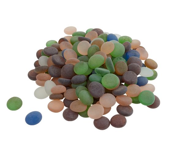 VBS Glass muggle stones "Colorful Opaque", 1 kg, Ø 1,8 cm