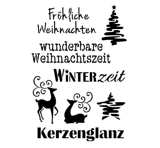 Stencil "Christmas Motifs + Writings"