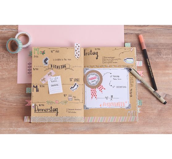 Bullet Journal Schablone "Pfeile und Borten"