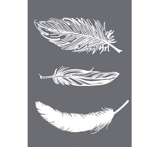 Stencil "Feather Trio" with Scraper