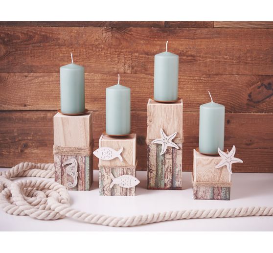 Pillar candle, dipped, pack of 4