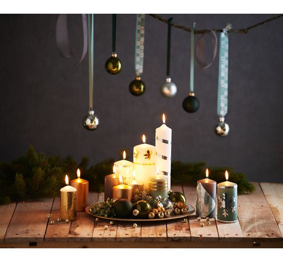 Pillar candle, dipped, pack of 4