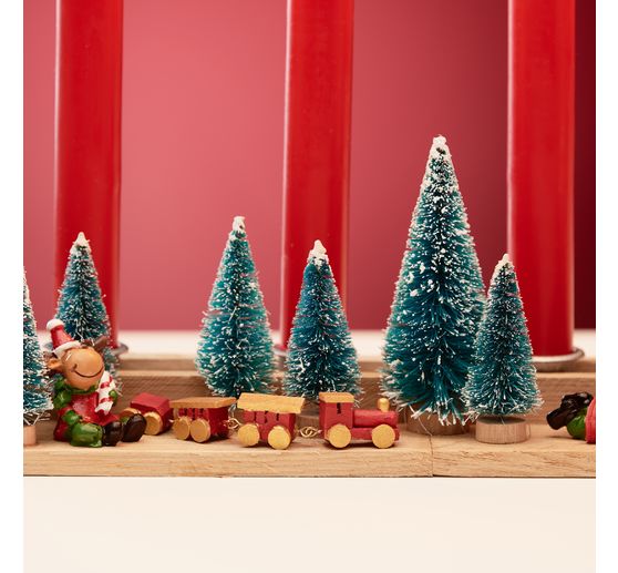 VBS Miniatur Tannenbaum, 16er-Set, beschneit