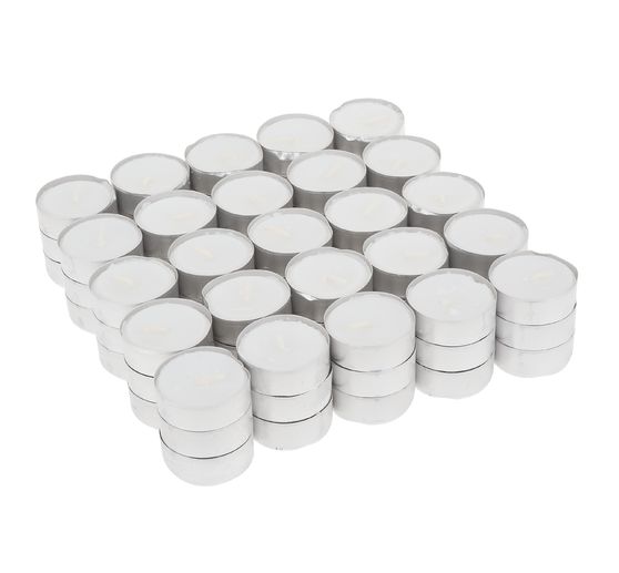 Bougies chauffe-plat, set de 75, Ø 3,8 cm, Blanc