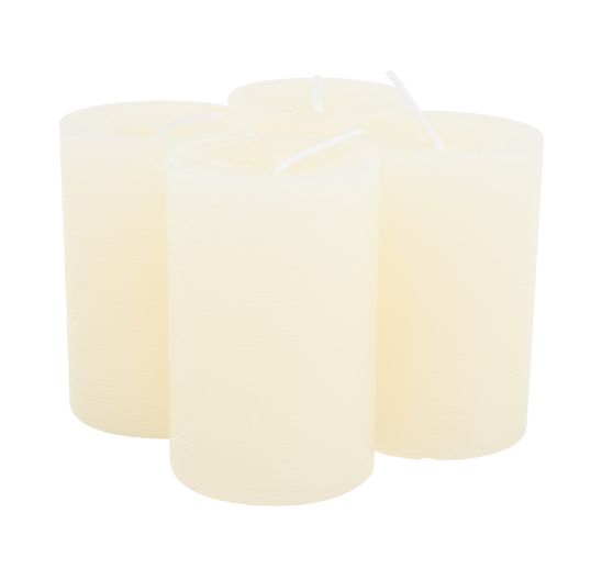 Marble candle, dyed through, pack of 4