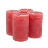 Marble candle, dyed through, pack of 4 Ruby