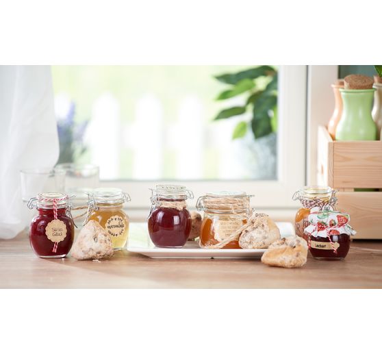 VBS Mini-Bügelglas, bauchig, 6 Stück