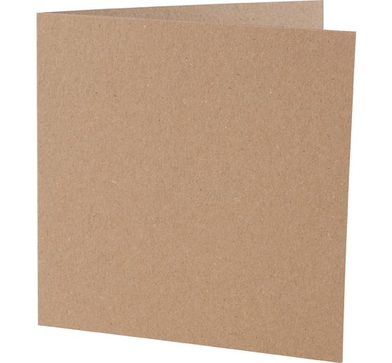 Doppelkarten mit Umschlägen "Kraftpapier", 12,5 x 12,5 cm, 50 Stück