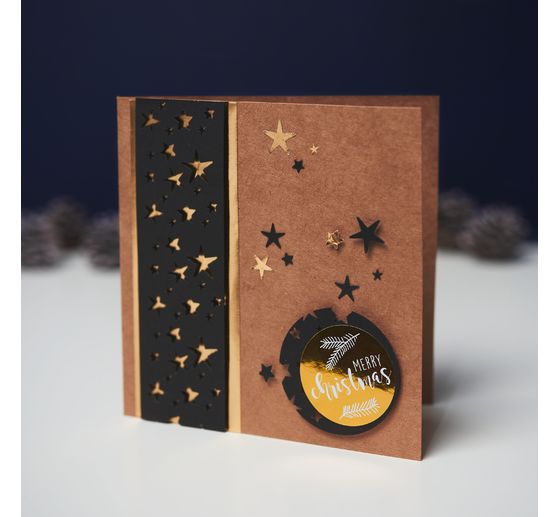 Doppelkarten mit Umschlägen "Kraftpapier", 12,5 x 12,5 cm, 50 Stück